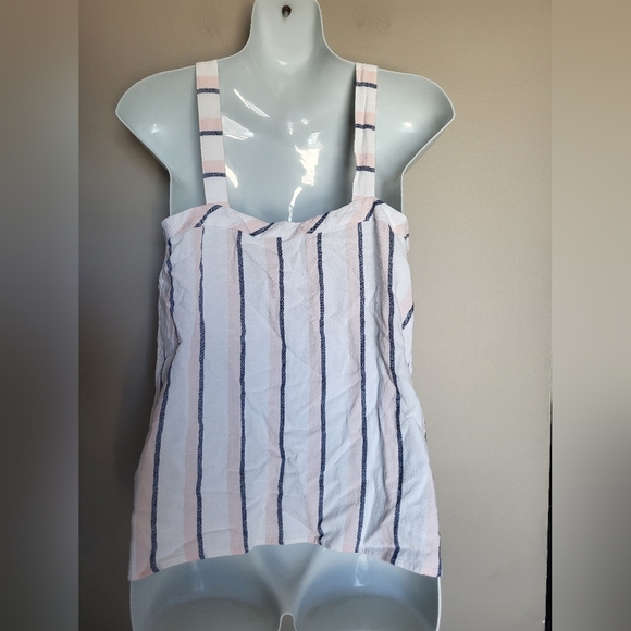Reitmans White/Pink/ Blue Striped Tank Top, Size XXS - Picture 3 of 6
